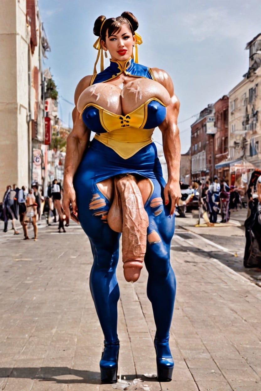 Oiled And Shinygigantic Cock Barley Under Costume, Nylon Leggings, Hyper Realistic Resolution Porno shemale IA