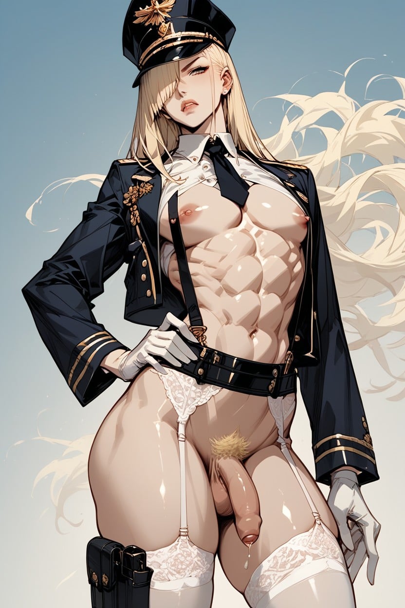Add Detail, Femboychested, Powder Blue Uniform Shemale AI Porn