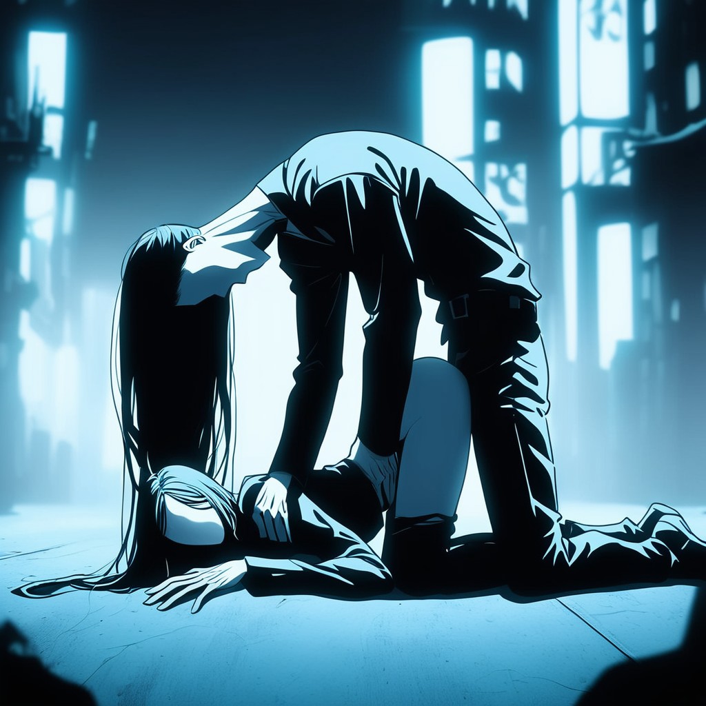 Man Has Very Long Hair, No Eyes, Slenderman Fucking A Woman Hentai IA