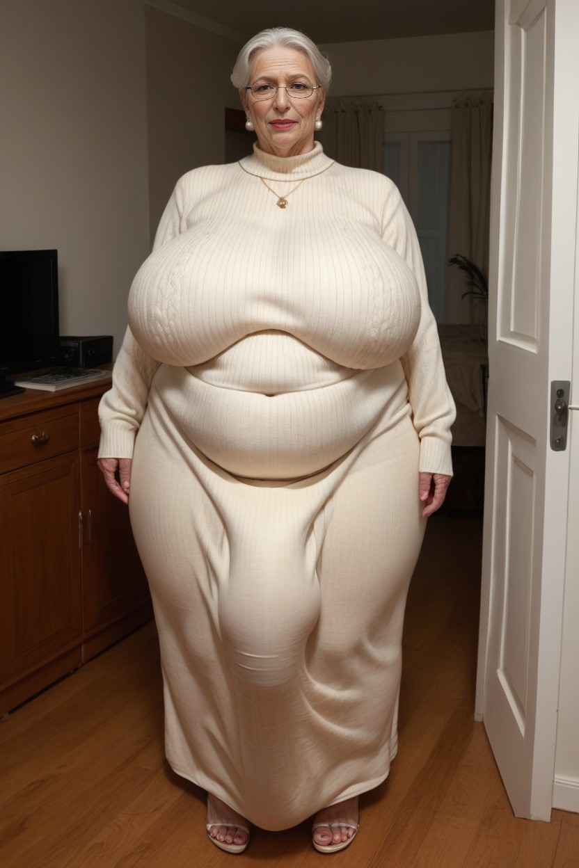 Obese Belly, Sweater, Big Belly AI Porn