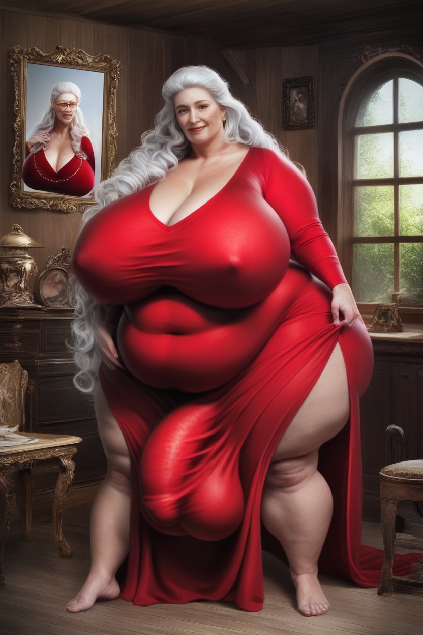 Curly, Beautiful, Obese Belly AI Porn