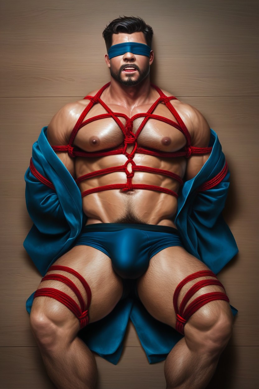 Off Shoulders, Shibari, Open Mouth AI Gay Porn
