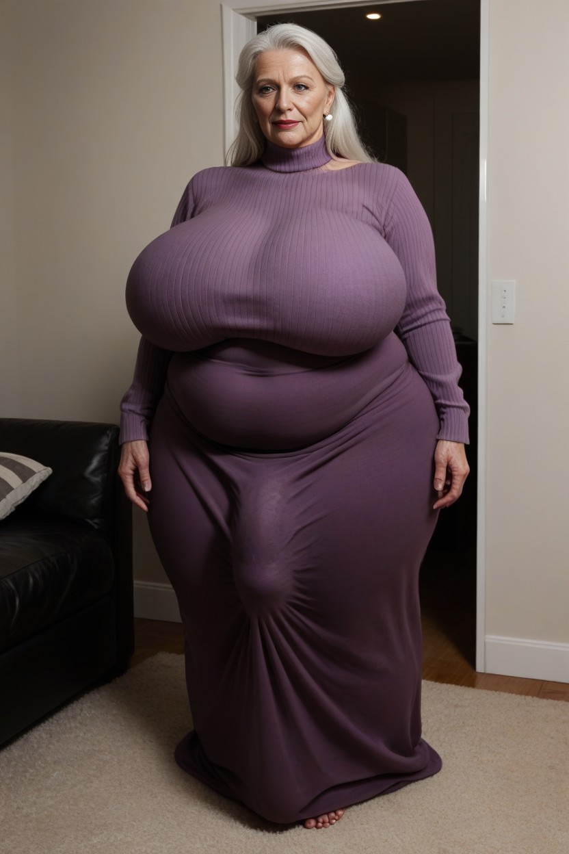 Bulge, Futanari, White Hair AI Porn