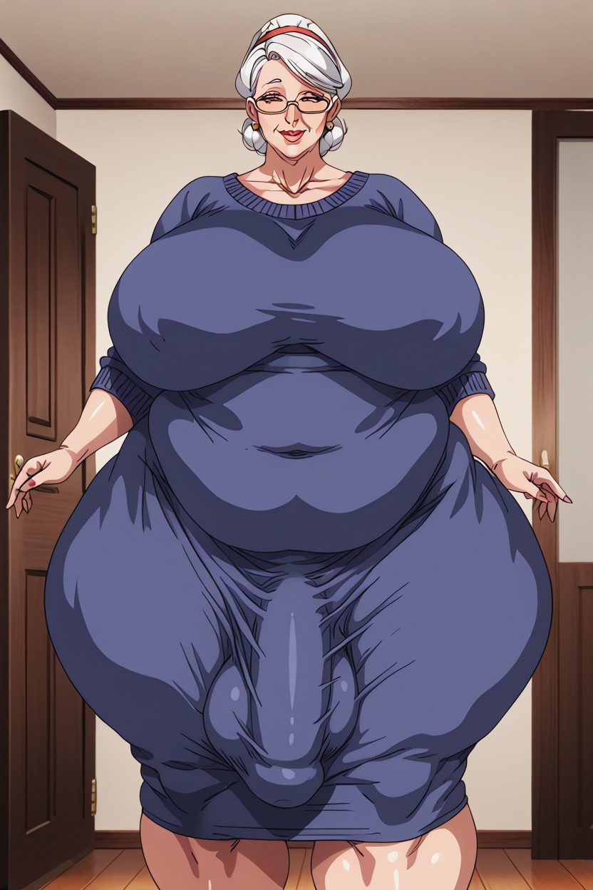 Fupa, White Hair, Thick Thighs AI Porn