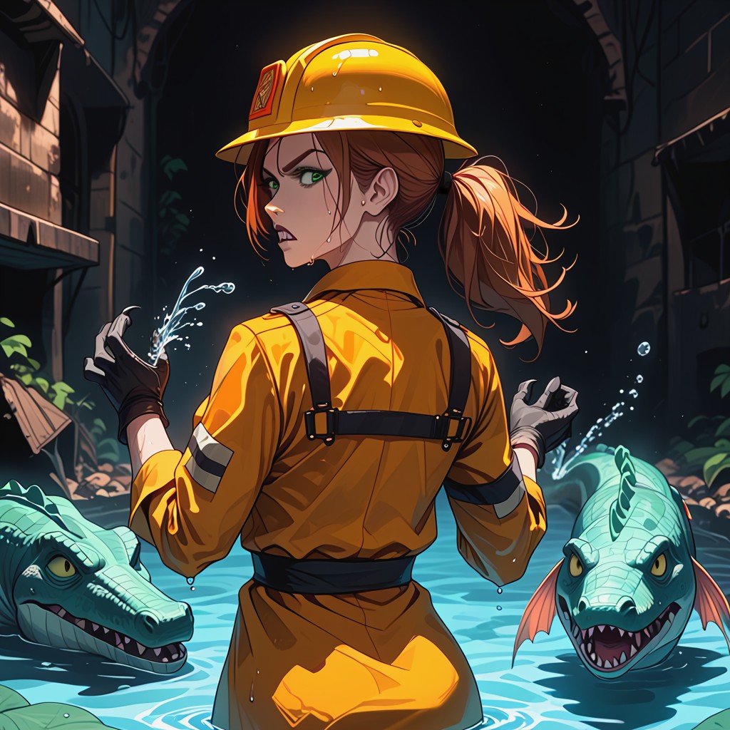 Work Boots, Leaping From Water, Jumping Out Of Water AI Porn