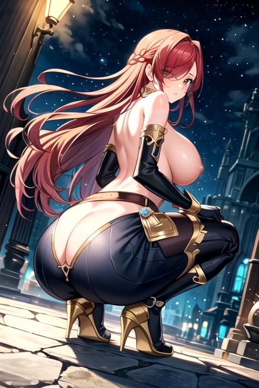 Ultra High Resolution, Glass Stilettos, Beautiful Back Curve Hentai AI Porn
