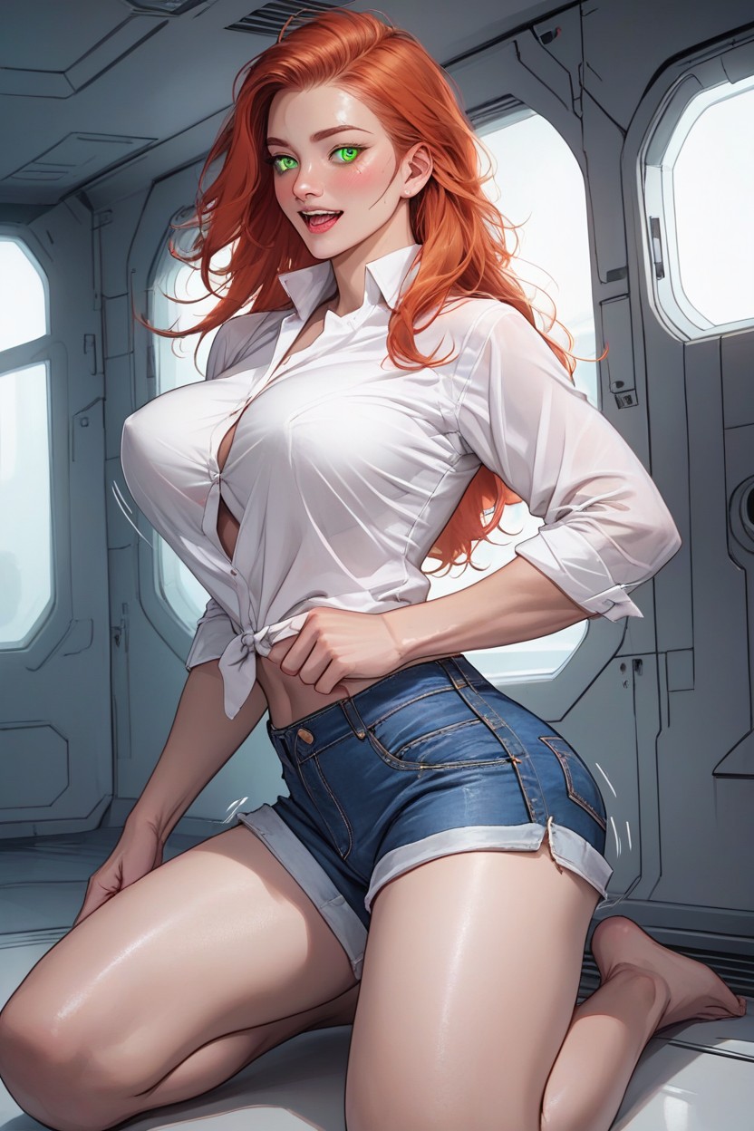 Best Detailed Hair, Bouncing Breasts, Kneeling Hentai AI Porn
