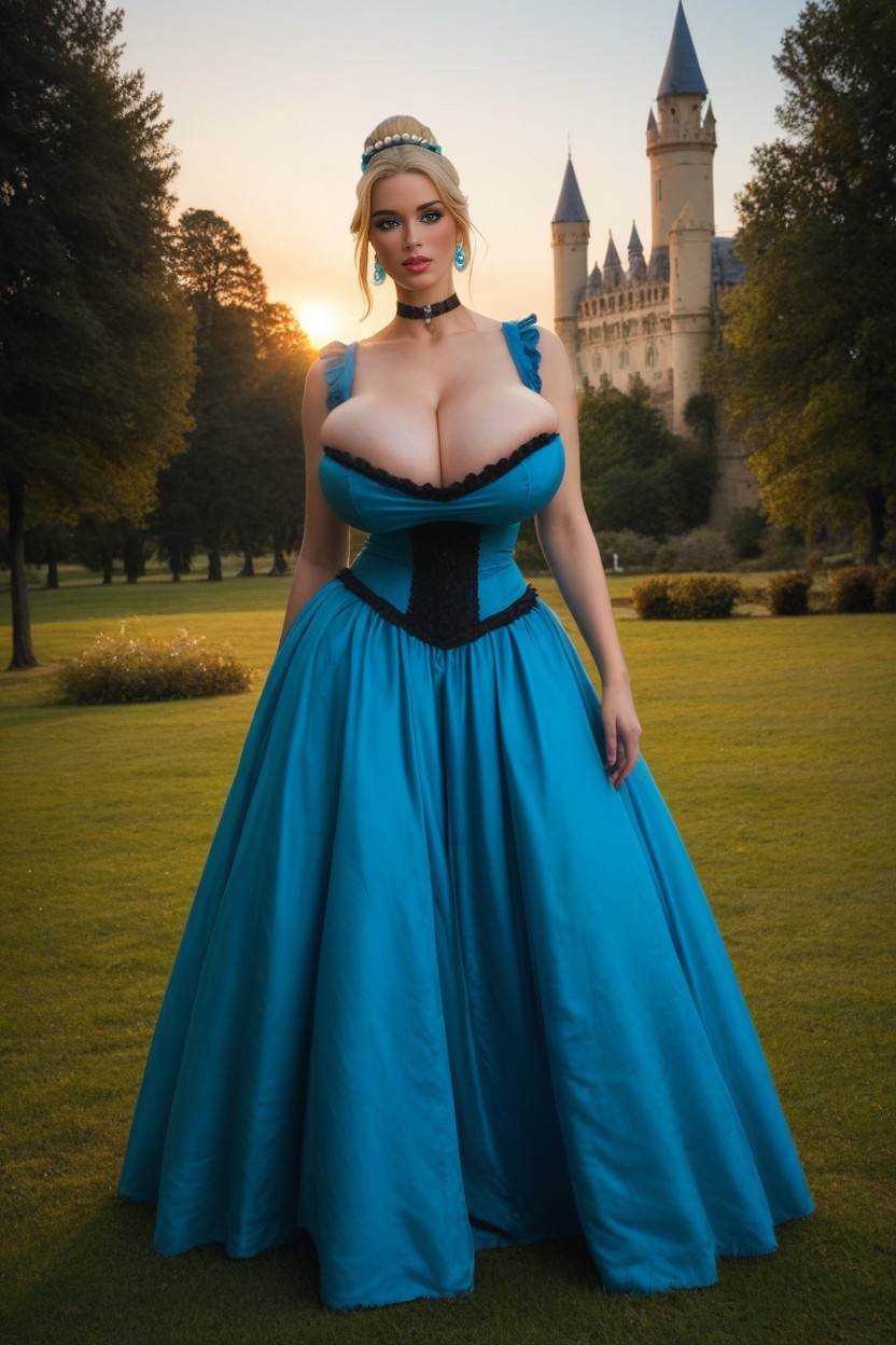 Colossal Cleavage, She Is Looking At The Viewer, Glossy Full Lips AI Porn