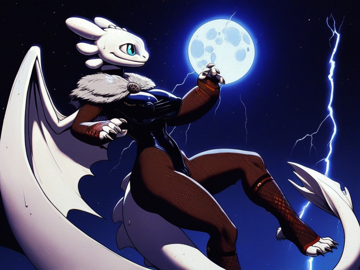 Detailed Scales, White Scales, Full Moon Porno IA Furry