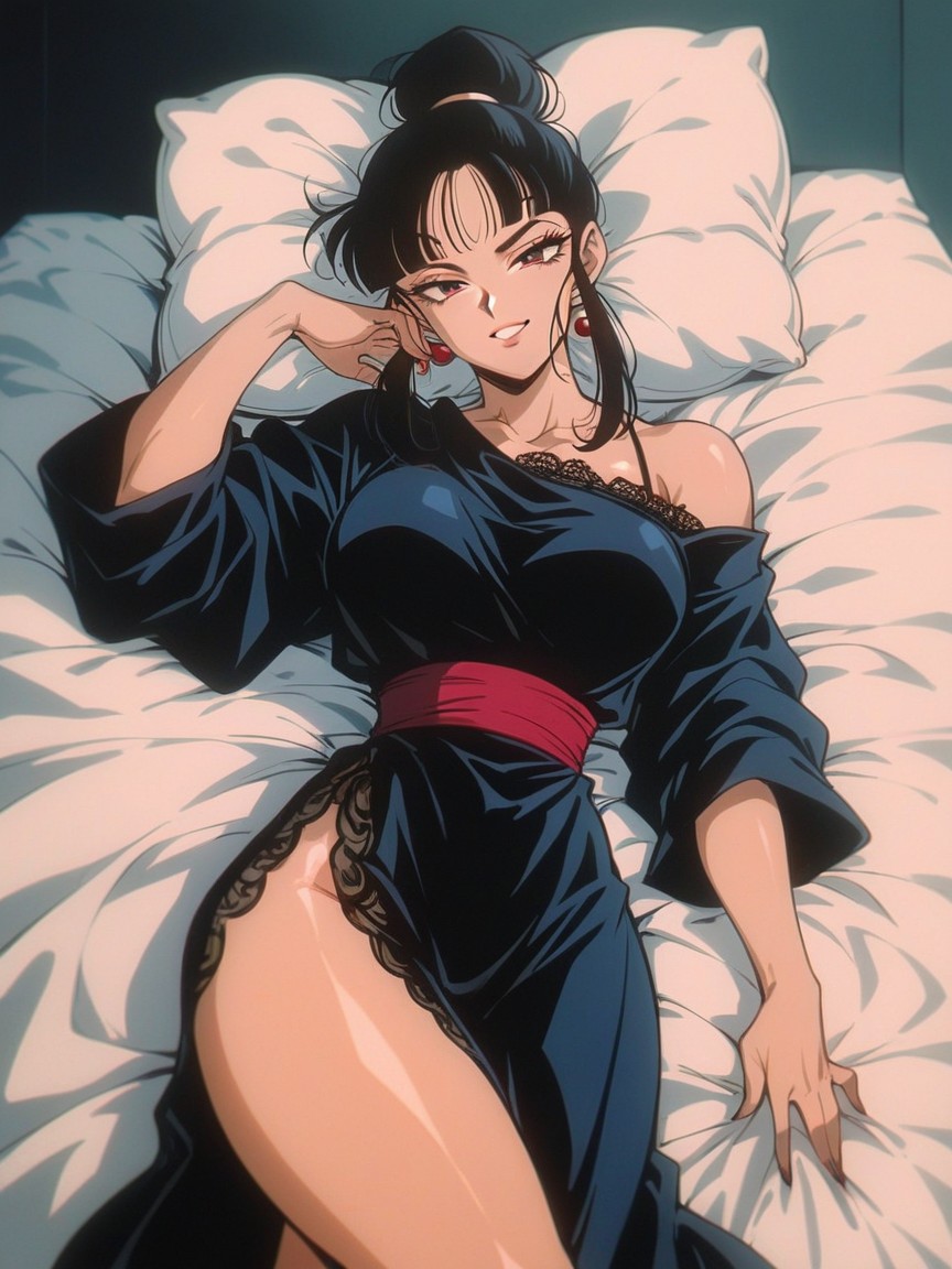 Oiled Skin, Messy Hair, Laying Hentai AI Porn