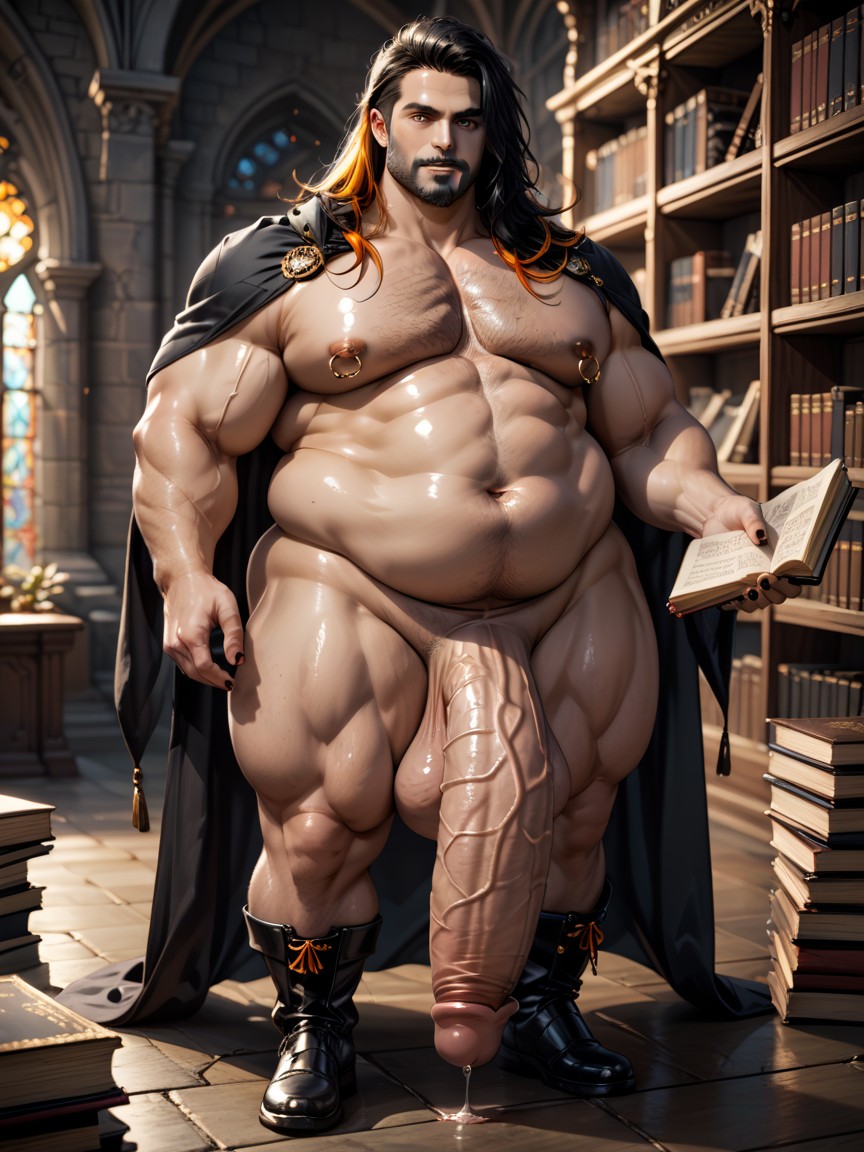 Hyper Penis Length, Beautiful Face, Toned Pecs Pornografia gay com IA