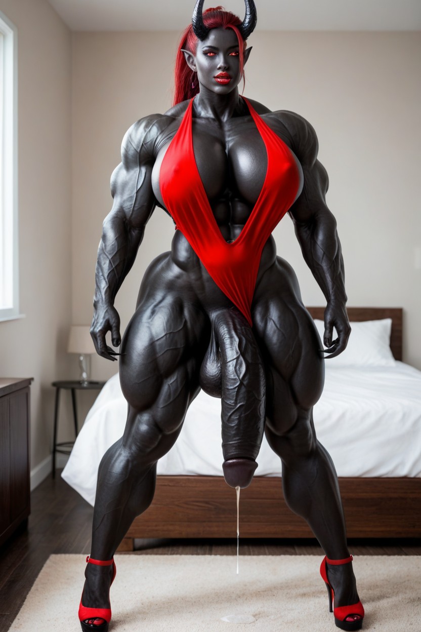Vagina, Bodybuilder, Gigantic Flaccid Black Cock Shemale AI Porn
