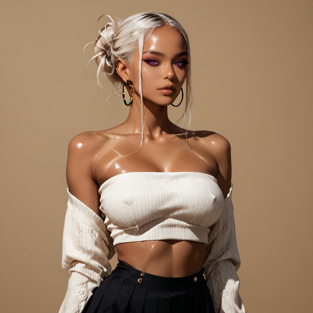 Tan Nipples, High Color Contrast, Afterimage AI Porn