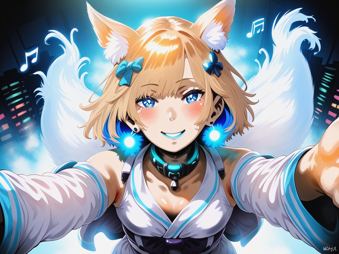 18+, Blue Eyes, Neon Blue Light 拉丁AI成人