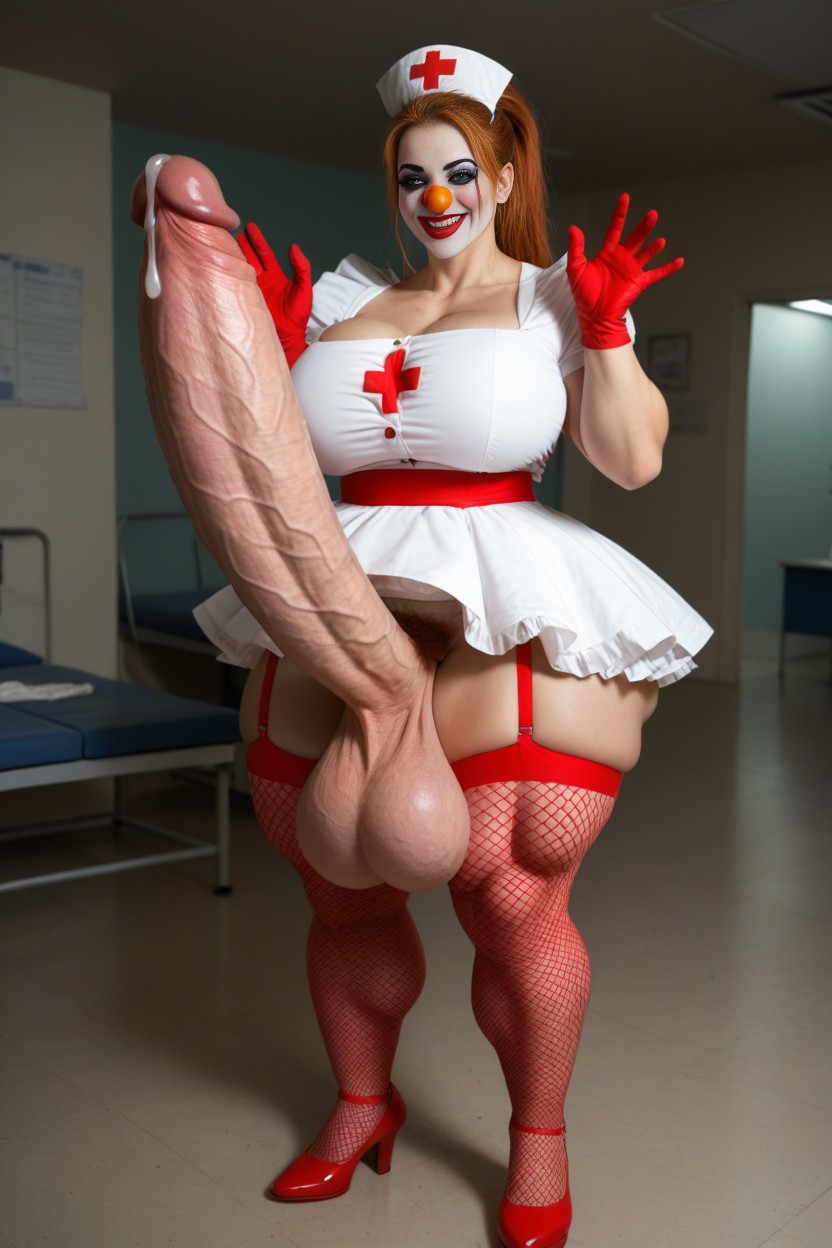 Monstrous Penis Expansion, Long Hair, Exaggerated Gigantic Penis Shemale AI Porn
