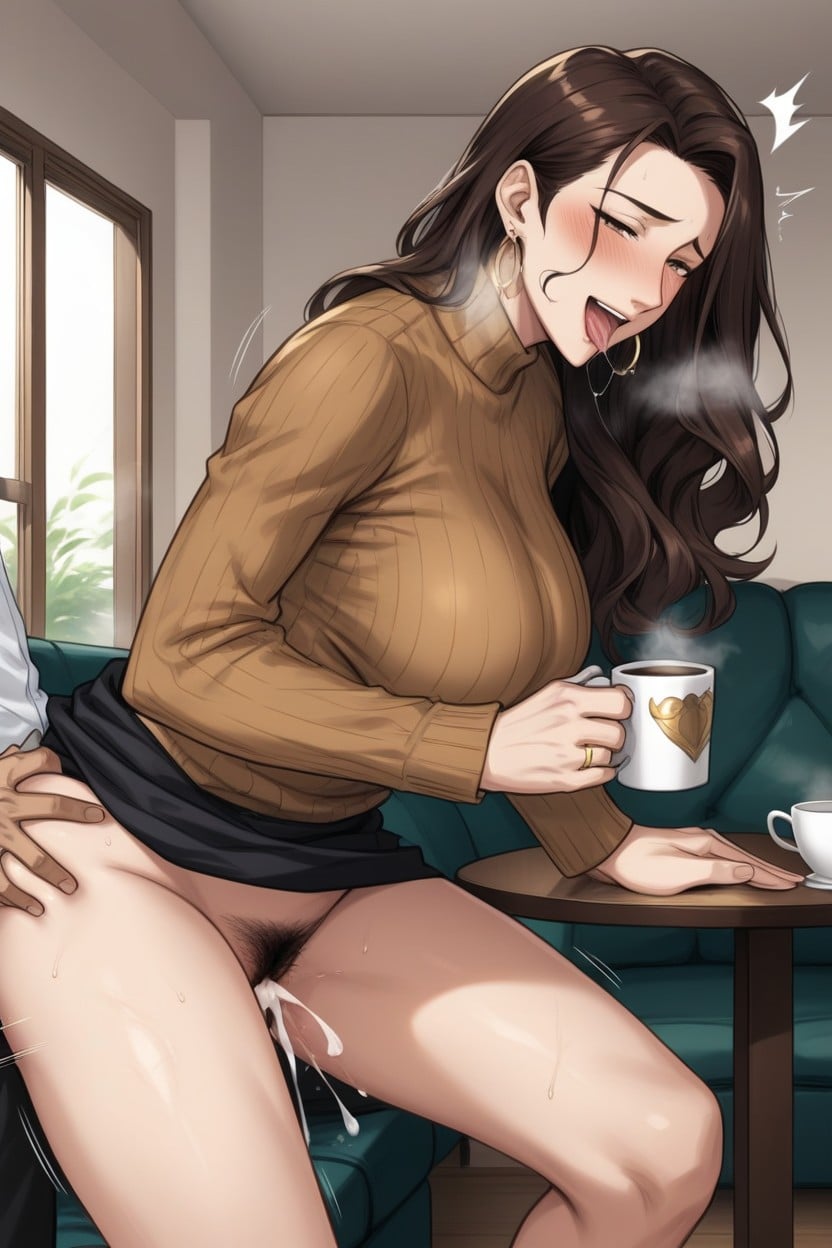 Pussy Hair, Wedding Ring, Creampie Hentai IA