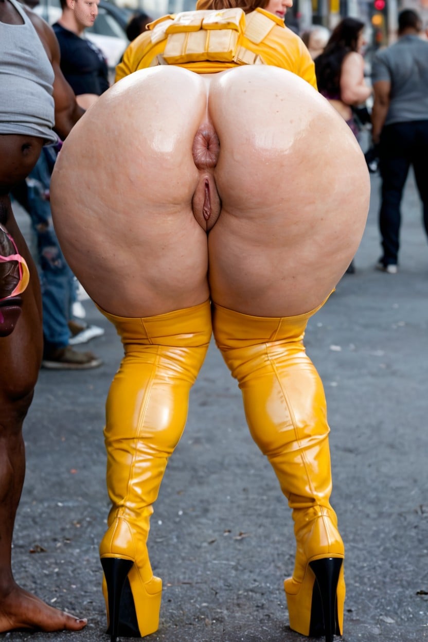 Man Grabbing Huge Ass While Fucking Her Anal, Full Body, Extreme Wide Wide Hips AI Porn