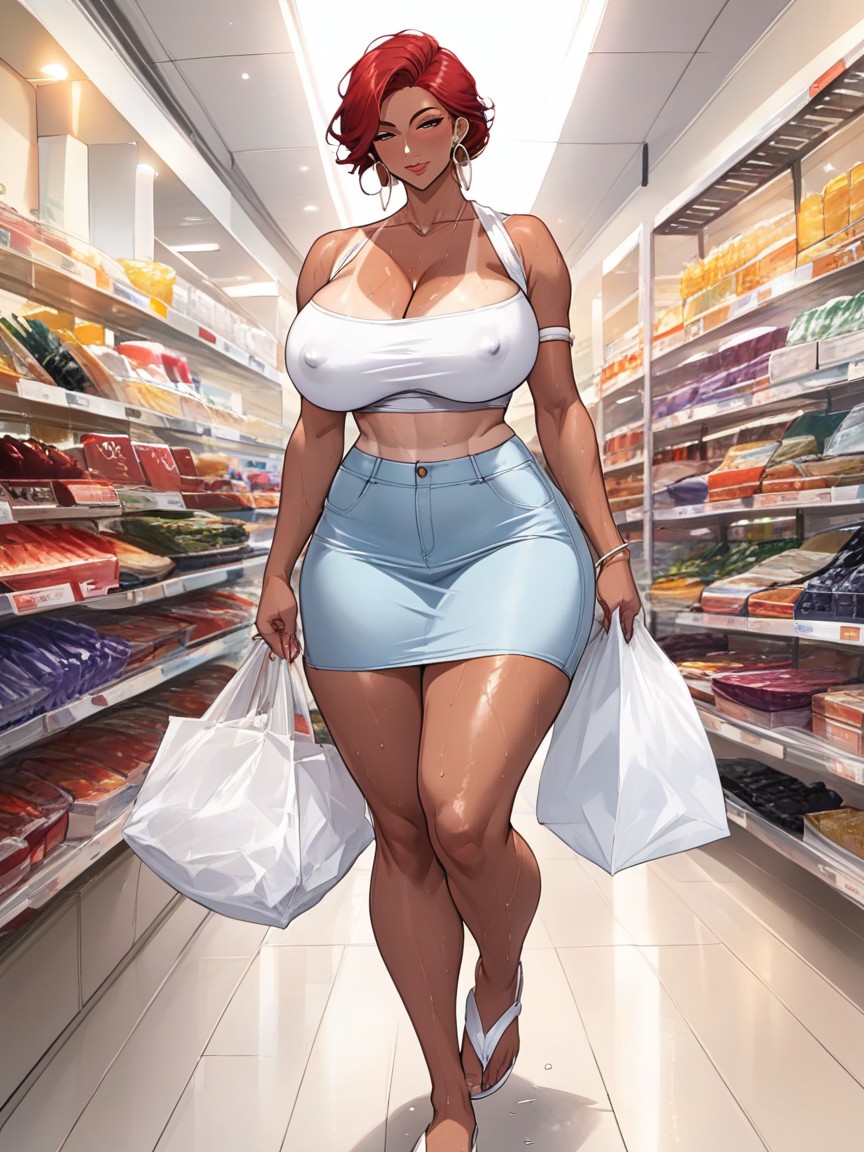 Shortcut Hair, Wearing Flip-flops, Candid AI Porn