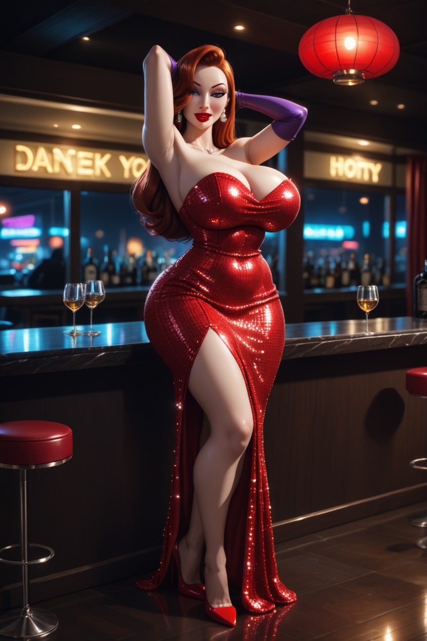 Solo, Sequin Dress, Bar AI Porn