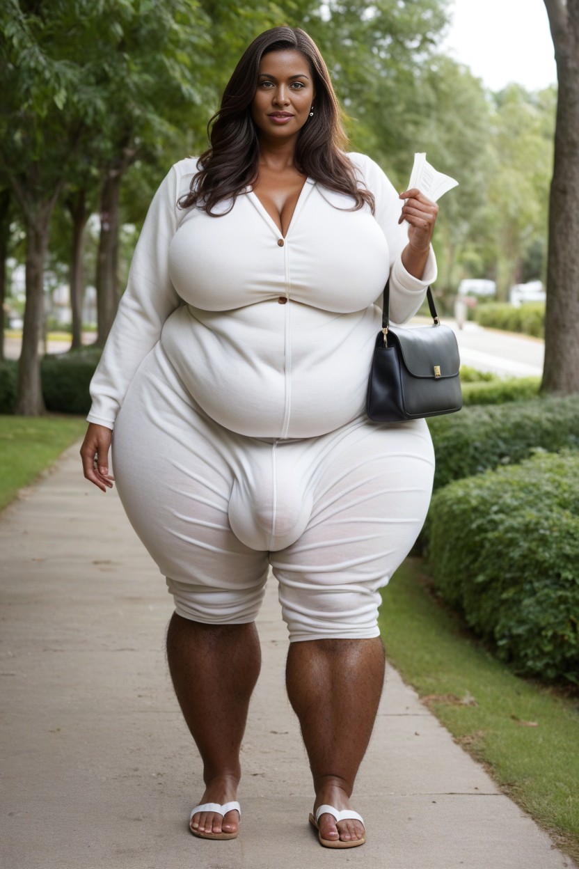 Ssbbw, Futanari, Extremely Dark Brown Hair AI Porn
