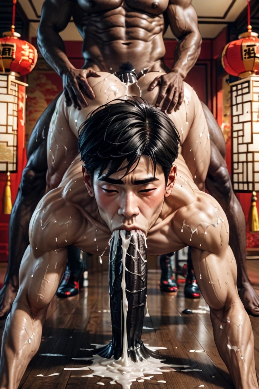 Deep Throat, Covered In Cum, Extremely Rough And Hard Fucking AI Gay Porn
