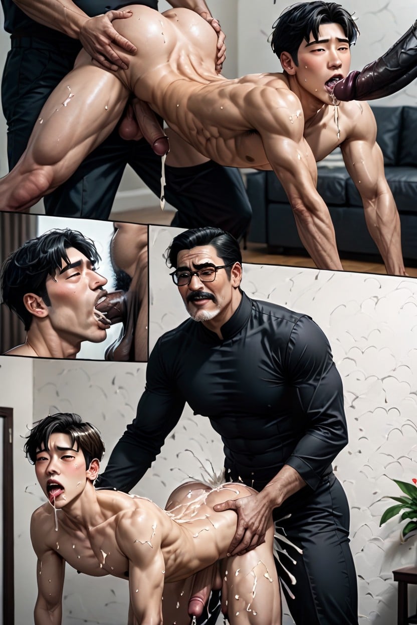 Skinny, Giant Black Cock, Over Powered AI Gay Porn