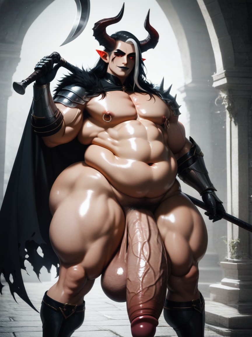 Shaved Face, Morbidly Obese, Crossdressing Male AI Gay Porn