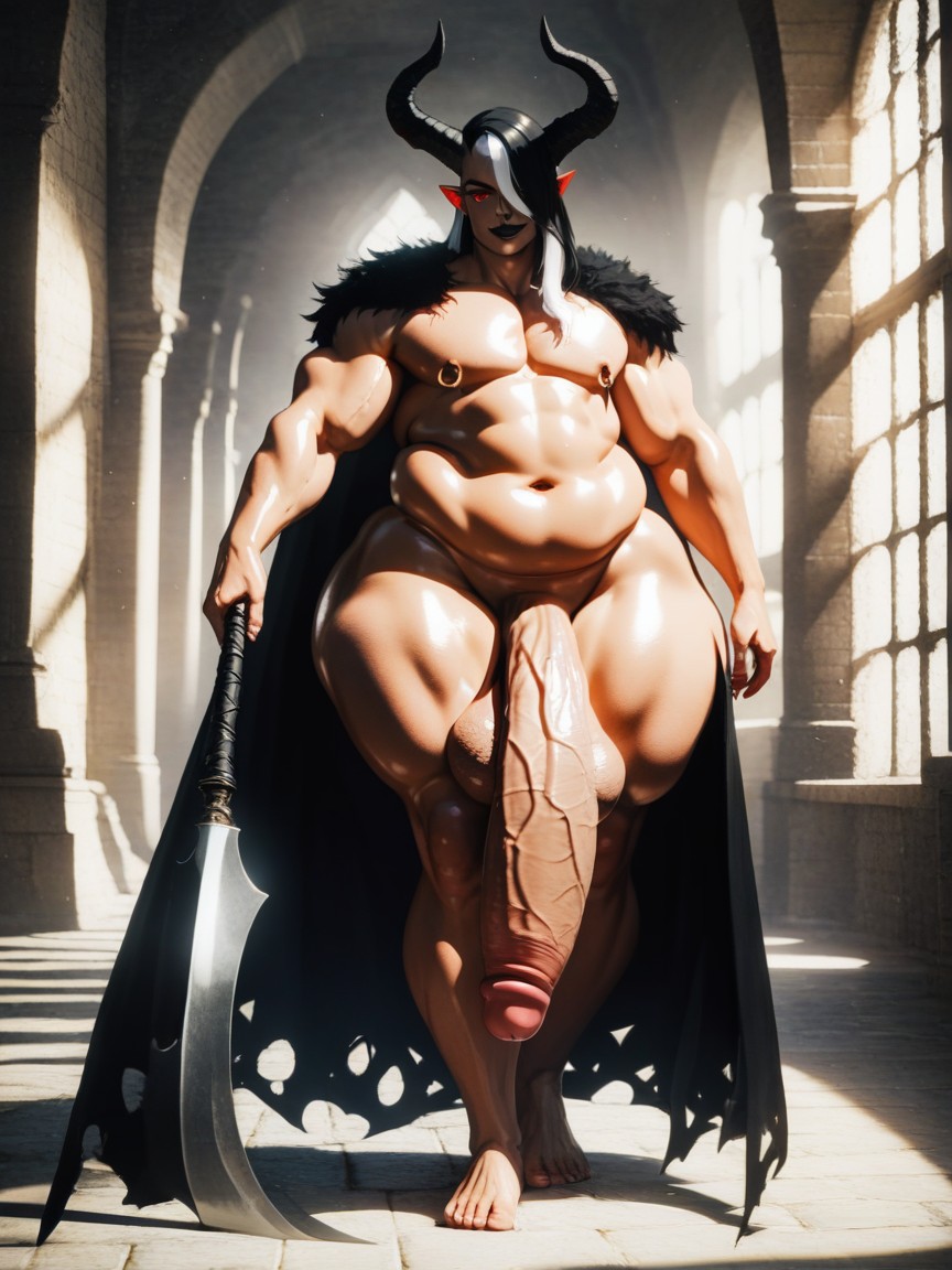 Hyper Gigantic Long Cock, Thick Femboy, Armor Gloves AI Gay Porn