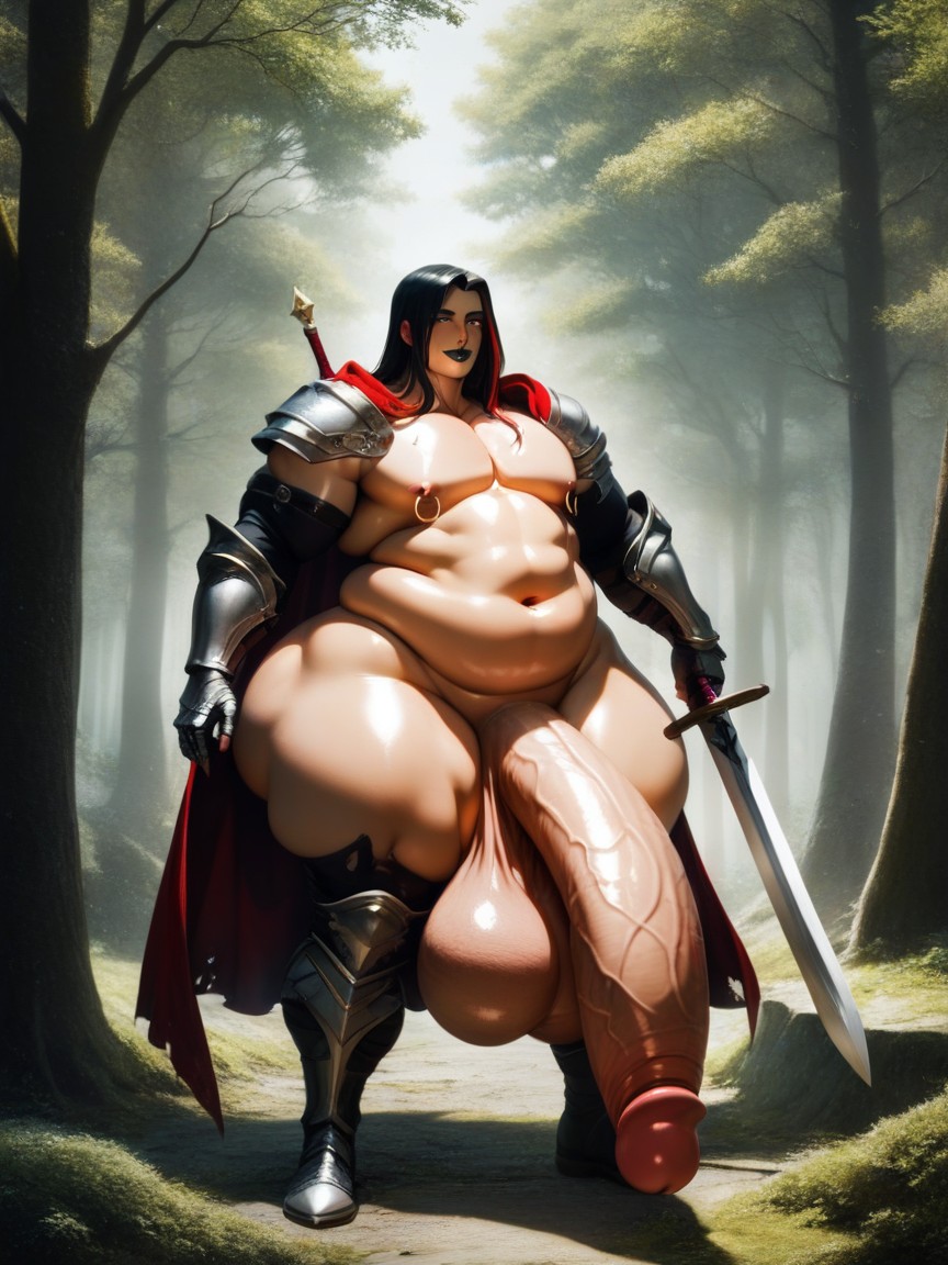 Cock Longer Than Leg, Hyper Gigantic Long Cock, Black Eyeshadow AI Gay Porn
