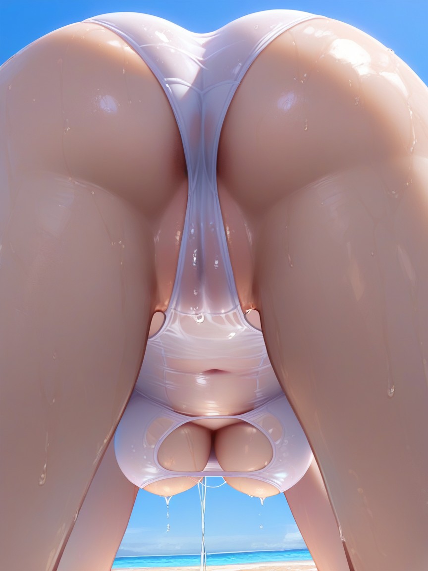 Sunny, Underboob, Detailed Pool Background Hentai AI Porn
