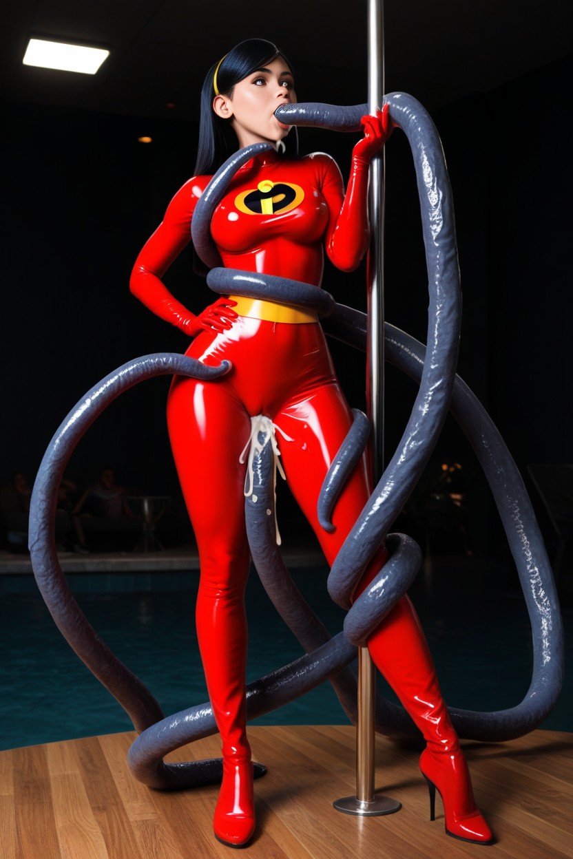 Blank Stare, 18+, Latex Jumpsuit AI Porn