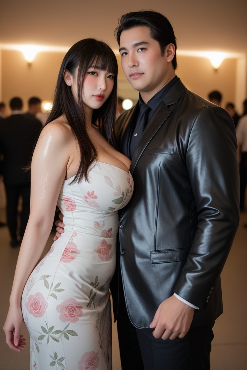 Blunt Bangs, Plump Body, Waist Shot Asian AI Porn