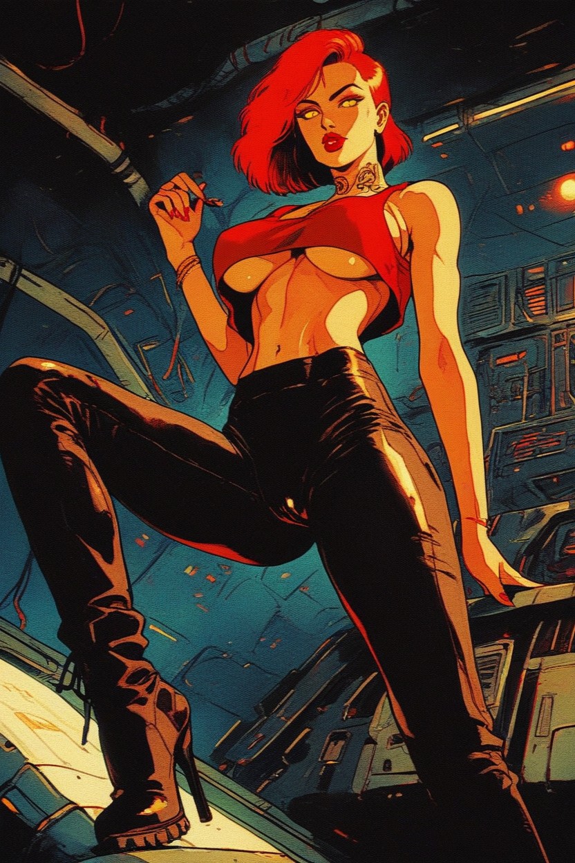 Gloss Lips, Sci-fi, Rounded Ass Hentai AI Porn