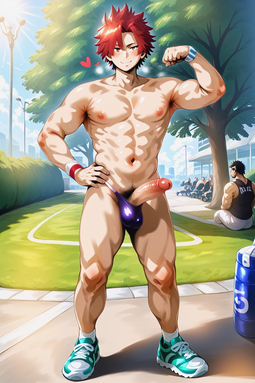 Fat Pecs, Thong, Big Pecs AI Gay Porn