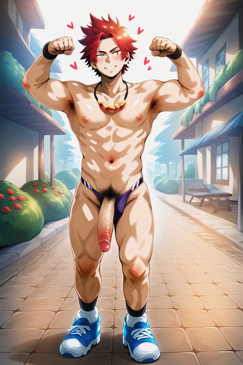 Light Brown Eyes, Standing, Fit Low Body AI Gay Porn