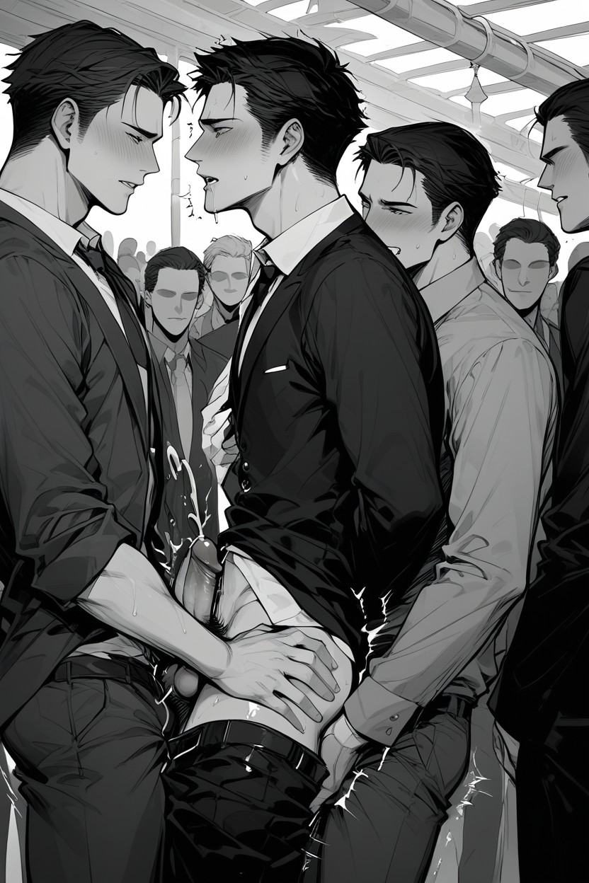 Crowd Watching, Aesthetic, 20+ AI Gay Porn