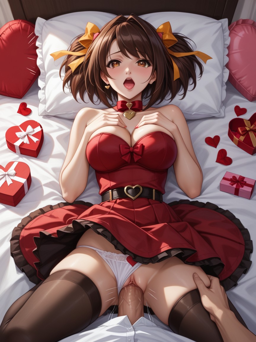 Bow Skirt, Wearing Tーback, Huge Hair Bow Hentai AI Porn