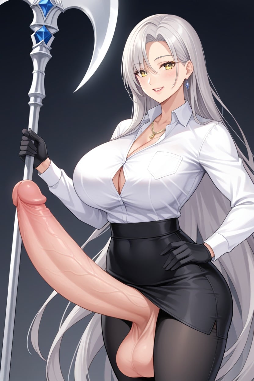 Long Hair, Hyper Penis, Gloves Shemale AI Porn