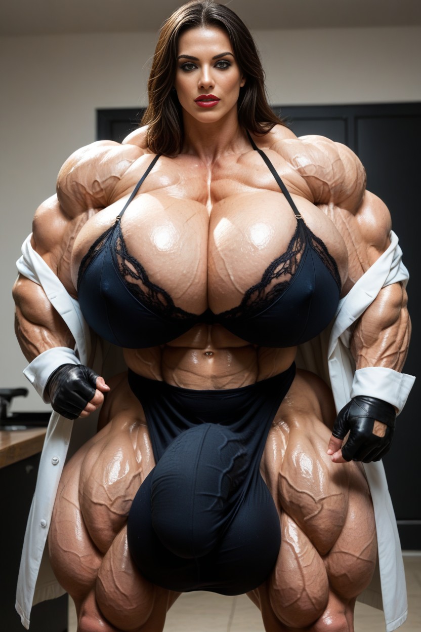 Lencería, Visible Muscle Growth, Extremely Big Muscle Porno shemale IA
