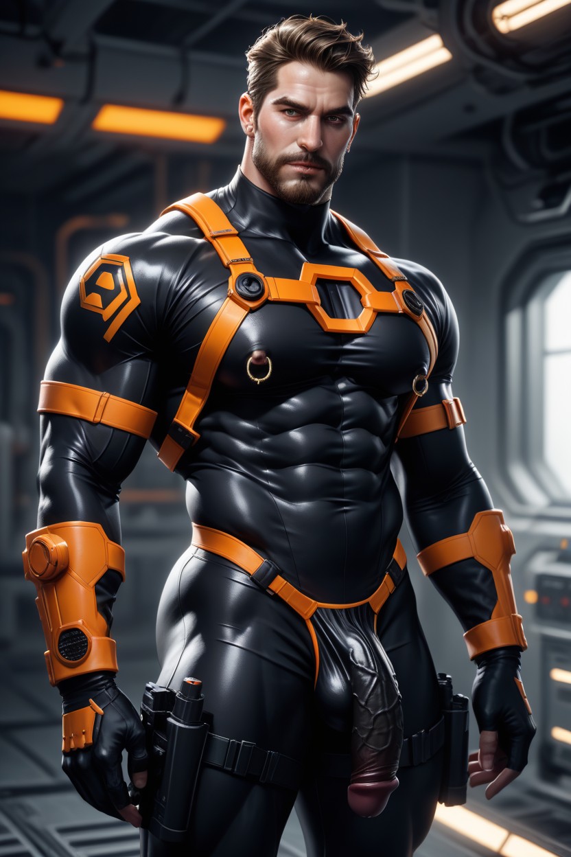 Ultra High Resolution, Horny, Massive Pecs AI Gay Porn