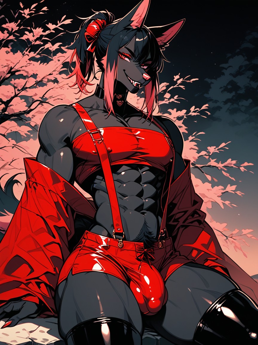 Feminino Masculino, Foto Da Cintura, Wolf Pornografia peluda com IA
