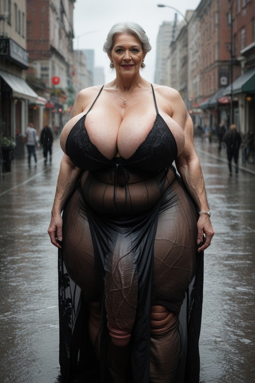 Penis Under Clothe, Extreme Cellulite, Extremely Wide Hips AI Porn