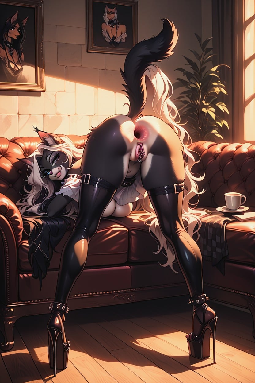 Thigh Squish, Detailed Lighting, Ear Fluff Furry AI Porn