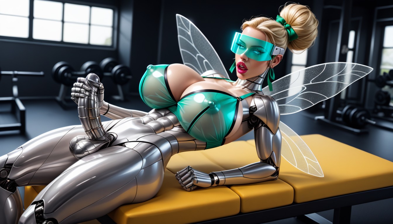 Lifting Dumbbells, Breast Expansion, Bimbo AI Porn