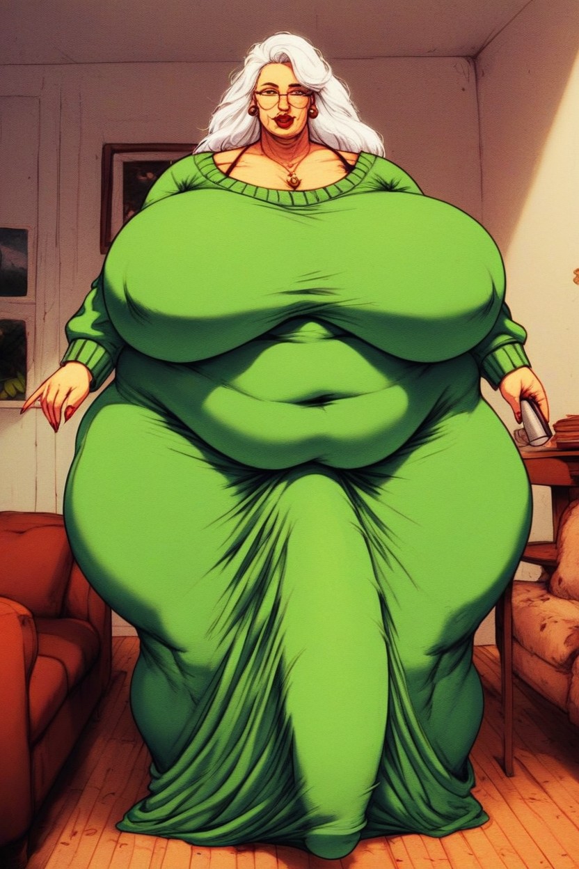 Living Room, Breast Expansion, Beautiful AI Porn