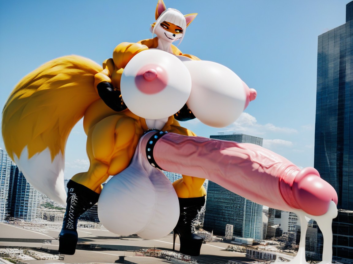 Abs, Futanari With Erect Penis, Massive Testicles ファーリーAIポルノ