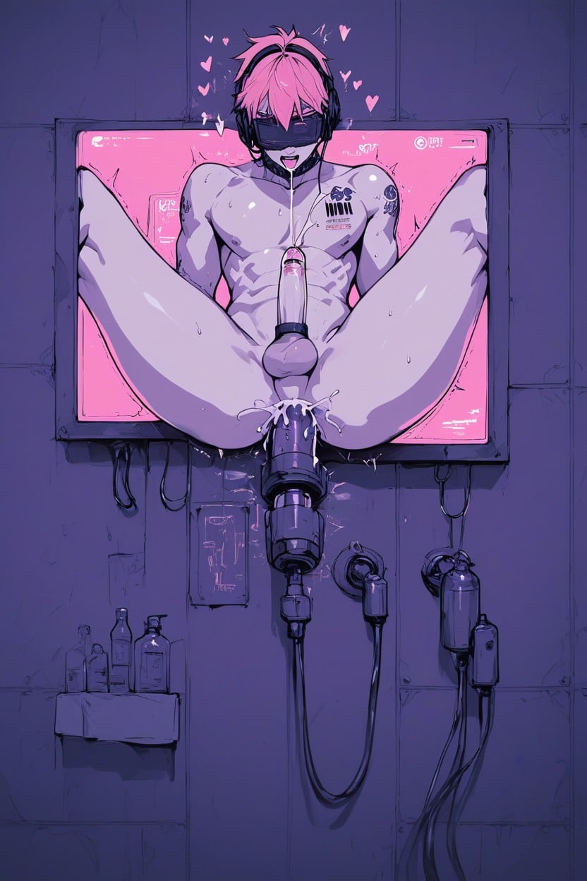 Through Wall, Solo Focus, Dairy Plant Milking Machine AI Gay Porn