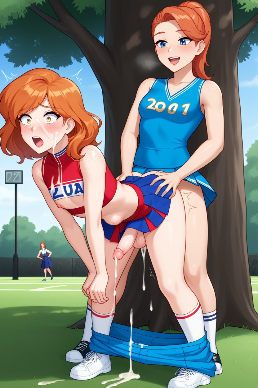 Ginger, Futa Thrusting, Park Shemale AI Porn