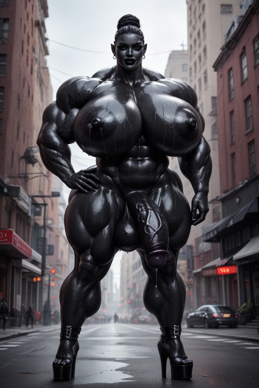 Giantess, Extrêmement Musclé, Hyper Balls Porno IA transsexuelle