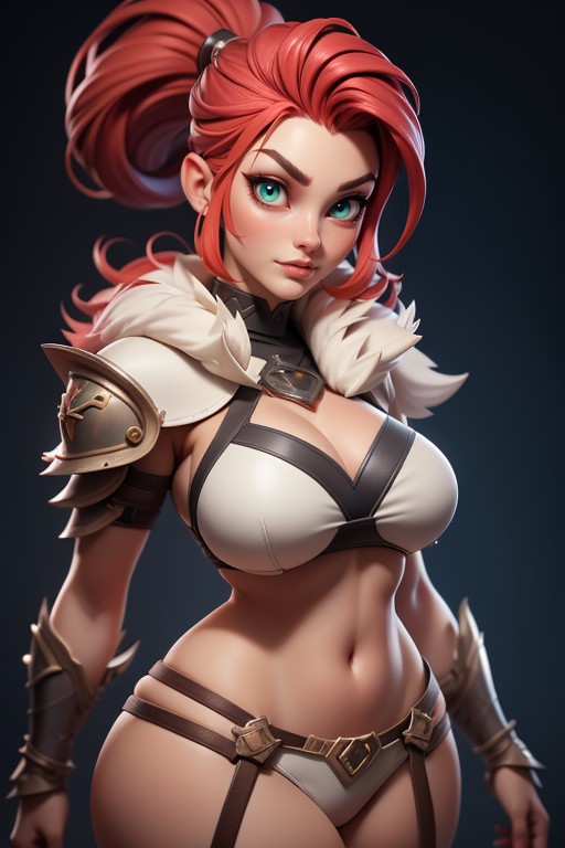 Bald On The Sides, Bikini, Red Hair Hentai AI Porn